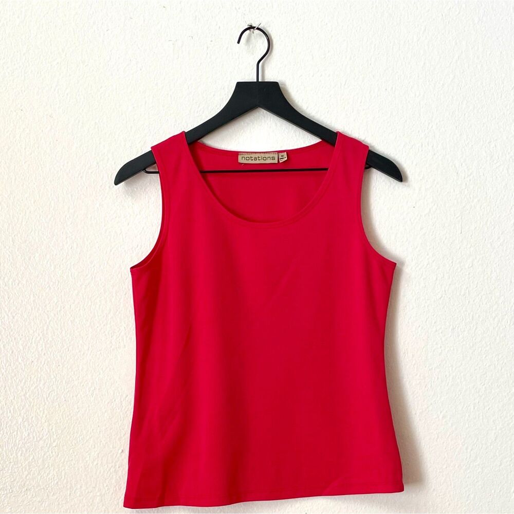 Notations Coral Red Sleeveless Tank Top Women's Size Medium.